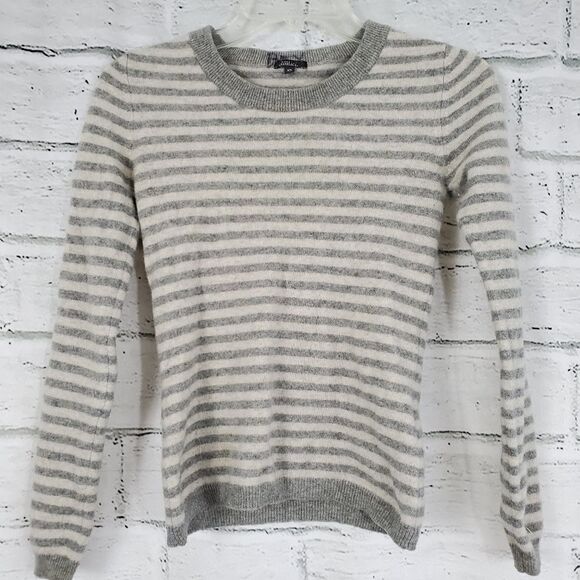 amici Sweaters - Pure amico gray striped cashmere sweater